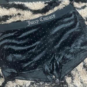 Juicy Couture Black Velvet Velour SleepWear Shorts